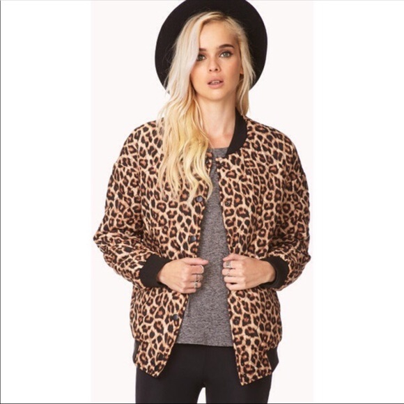 Forever 21 Jackets & Blazers - Leopard Quilted Bomber Jacket